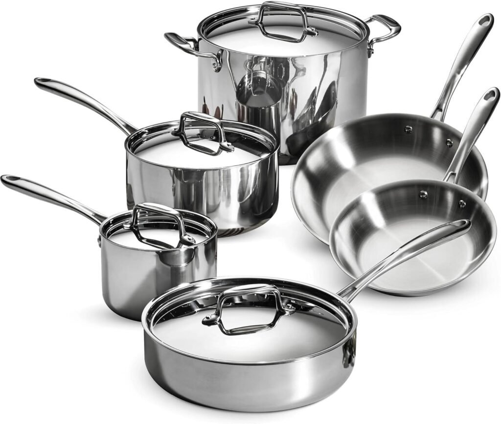 Tremona Stainless Steel Triply Clad 10-Piece Cookware Set